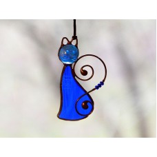 Stained glass cat, сat ornaments, cat lover gift, cat decoration, cat suncatcher   263583413595